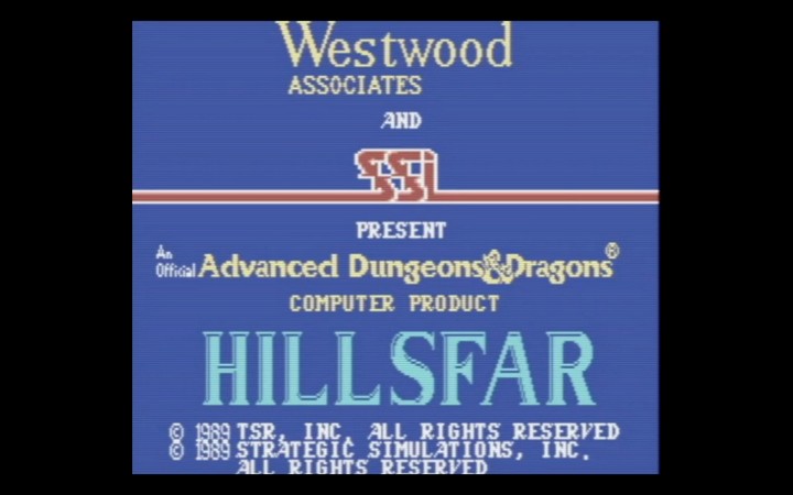 Advanced Dungeons & Dragons Hillsfar Tittlescreen 02